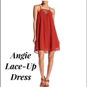 🔴 Clearance Angie Lace Up Racerback Red Swing Dress sz M